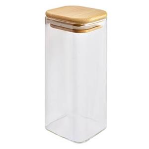 Clayre & Eef Voorraadpot 6x6x15 cm Transparant Glas Voorraadbus