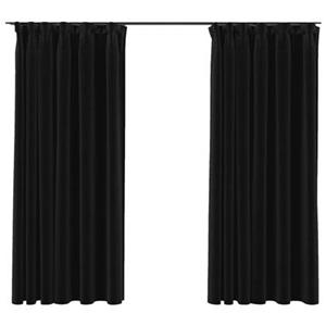 vidaXL Gordijnen linnen verduisterend haken 2 st 140x175 cm antraciet