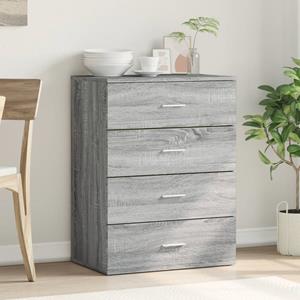 vidaXL Dressoir 60x39x80 cm bewerkt hout grijs sonoma