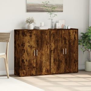 vidaXL Dressoirs 2 st 60x31x84 cm bewerkt hout gerookt eikenkleurig