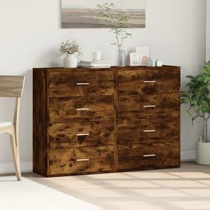 vidaxl Dressoirs 2 st 60x31x84 cm bewerkt hout gerookt eikenkleurig