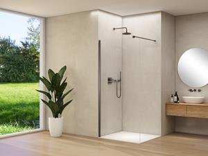 Van Rijn ST01 inloopdouche 40x200cm helder glas gun metal