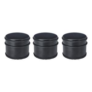 H&S Collection Deurstopper - 3x - rond - RVS - mat zwart - 10 x 10 x 9 cm - 1 kilo gewicht -