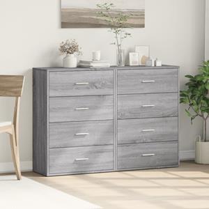 vidaXL Dressoirs 2 st 60x31x84 cm bewerkt hout grijs sonoma eikenkleur