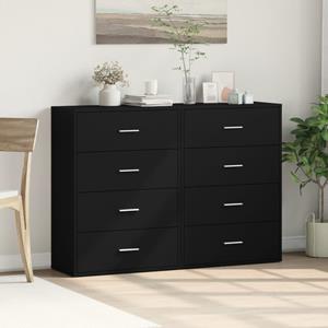 vidaXL Dressoirs 2 st 60x31x84 cm bewerkt hout zwart