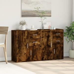 vidaXL Dressoirs 2 st 60x31x70 cm bewerkt hout gerookt eikenkleurig