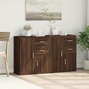 vidaXL Dressoirs 2 st 60x31x70 cm bewerkt hout bruin eikenkleurig