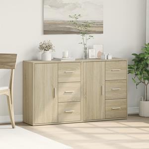 vidaXL Dressoirs 2 st 60x31x70 cm bewerkt hout sonoma eikenkleurig
