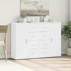 vidaXL Dressoirs 2 st 60x31x84 cm bewerkt hout wit