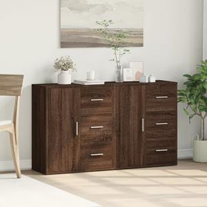 vidaXL Dressoirs 2 st 60x31x70 cm bewerkt hout bruin eikenkleurig