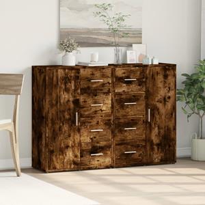 vidaXL Dressoirs 2 st 60x31x84 cm bewerkt hout gerookt eikenkleurig