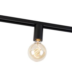 QAZQA E27 Fitting Met Rail Ophanging Voor 1-fase Rail Zwart - Jeana