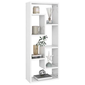 vidaXL Wandschap 36x16x90 cm spaanplaat hoogglans wit