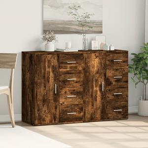 vidaXL Dressoirs 2 st 59x39x80 cm bewerkt hout gerookt eikenkleurig