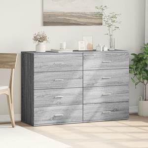vidaXL Dressoirs 2 st 60x39x80 cm bewerkt hout grijs sonoma