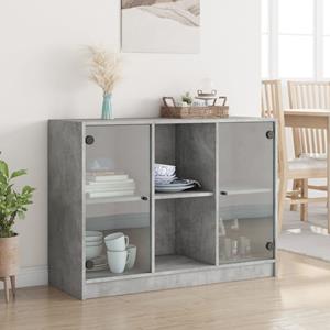 vidaXL Dressoir 102x37x75,5 cm bewerkt hout betongrijs