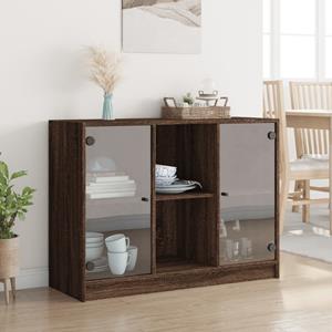 vidaXL Dressoir 102x37x75,5 cm bewerkt hout bruin eikenkleurig