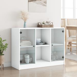 vidaXL Dressoir 101,5x37x75,5 cm bewerkt hout wit