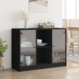 vidaXL Dressoir 102x37x75,5 cm bewerkt hout zwart