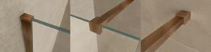 Mueller Slimline muurprofiel en stabilisatiestang voor losse glaswand geborsteld koper