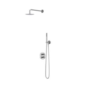 IVY Bond Regendoucheset 2 inbouw met 2-weg stop-omstel, 40cm wandarm, 20cm slim hoofddouche rond, glijstang met uitlaat, doucheslang 150cm, 3-standen handdouche Chroom