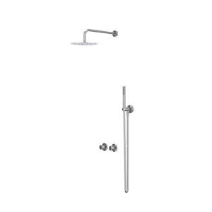 IVY Bond Regendoucheset 3 inbouw symmetry met 2-weg stop-omstel, 30cm plafondbuis, 20cm slim hoofddouche, houder met uitlaat, doucheslang 150cm, 3-standen handdouche Chroom