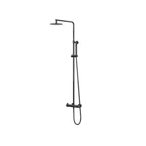 IVY Pact Regendoucheset 1 opbouw, 30cm slim hoofddouche, staafmodel handdouche Zwart chroom PVD