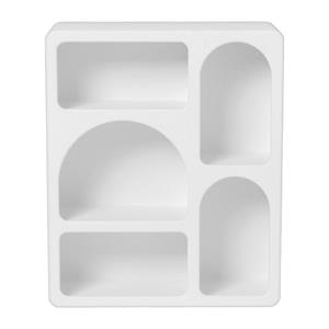 Xenos 5 vakken wandkast Zaha organic - MDF - wit - 48x40x15 cm