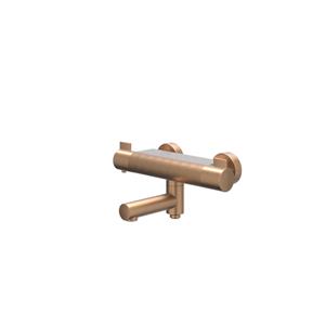 IVY Pact Badthermostaatkraan opbouw met wegdraaibare baduitloop met omstel Cooltouch Geborsteld mat koper PVD 6302005