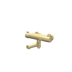 IVY Pact Badthermostaatkraan opbouw met wegdraaibare baduitloop met omstel Cooltouch Geborsteld mat goud PVD 6302004