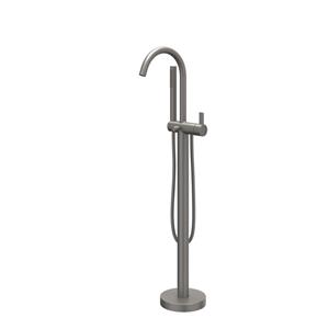 Badmengkraan IVY Pact Vrijstaand Met Draaibare Uitloop Slang 150 cm En Staaf Handdouche Geborsteld Metal Black PVD