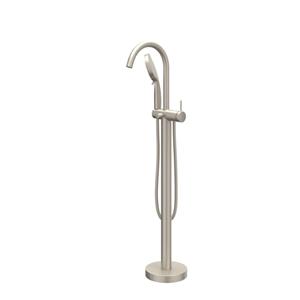 Badmengkraan IVY Bond Vrijstaand Met Draaibare Uitloop Slang 150 cm En 3-Standen Handdouche Geborsteld Nickel PVD