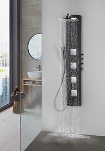 Sapho Polysan Spirit douchepaneel 155x25cm zwart mat