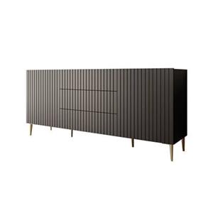 Meubella Dressoir King - 180 cm - Mat zwart - Met lades