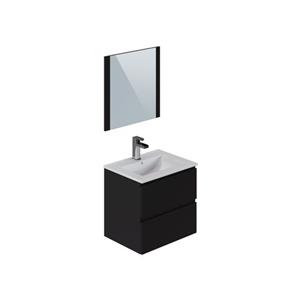T-Bath Badkamermeubelset Milenio 60cm Mat Zwart Gelakt