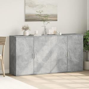 vidaXL Dressoirs 2 st 79x38x80 cm bewerkt hout betongrijs