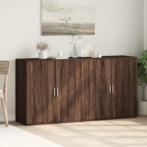 vidaXL Dressoirs 2 st 79x38x80 cm bewerkt hout bruin eikenkleurig
