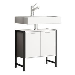 VCM Waschbeckenunterschrank Holz Badmöbel Badunterschrank Edino Drehtüren