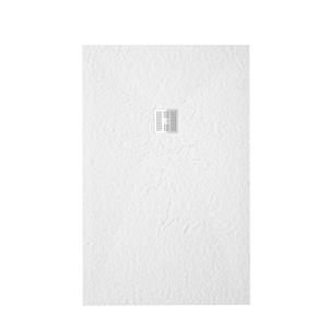 ZEZA Grade douchevloer - 90x120cm - antislip - antibacterieel - mineraalmarmer - rechthoek - mat wit 400000000000020010