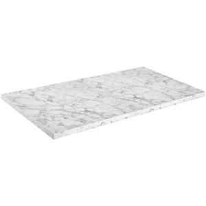 Vega Tafelblad Esterno vierkant; 130x80x3 cm (LxBxH); wit/gemarmerd; rechthoekig