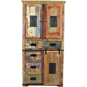 SIT Stauraumschrank "Jupiter", aus recyceltem Altholz, Höhe 180 cm, Shabby Chic, Vintage