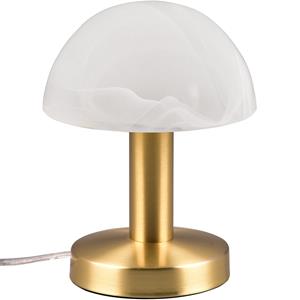 BES LED LED Tafellamp - Trion Nini - E14 Fitting - 1 lichtpunt - Mat Messing - Metaal - Wit Geborsteld Glas