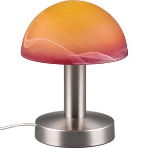 BES LED LED Tafellamp - Trion Nini - E14 Fitting - 1 lichtpunt - Mat Nikkel - Metaal - Oranje Mat Glas