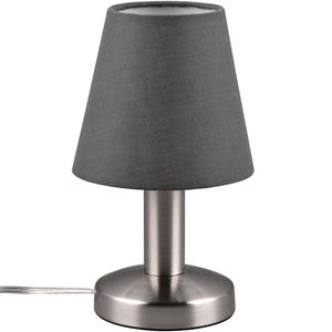 BES LED LED Tafellamp - Trion Masti - E14 Fitting - 1 lichtpunt - Mat Nikkel - Metaal - Grijze Lampenkap