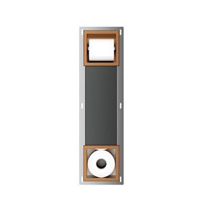 Xellanz Rocko toiletrolhouder zonder klep en reserverolhouder inbouw geborsteld brons koper 33.2188