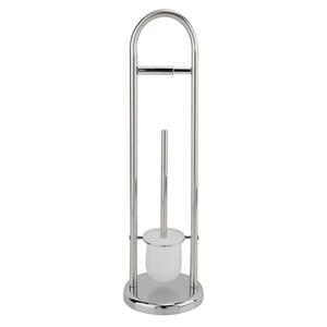 Merkloos Badkamer toiletrol en wc-borstel houder 66 cm roestvrijstaal -