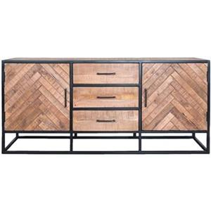 Home67  Dressoir Rune Visgraat - Bruin Mangohout - 170 cm