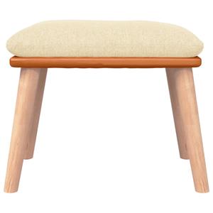 vidaXL Voetenbank 45x29,5x35 cm stof en kunstleer crèmekleurig