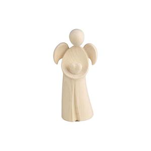 XS Mini Asbeeldje Engel met Hartje, Grenenhout (0.005 liter)