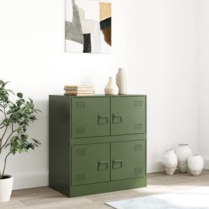 vidaXL Dressoir 67x39x73 cm staal olijfgroen